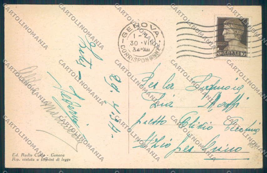 Genova Quarto cartolina ZT4348 – retro
