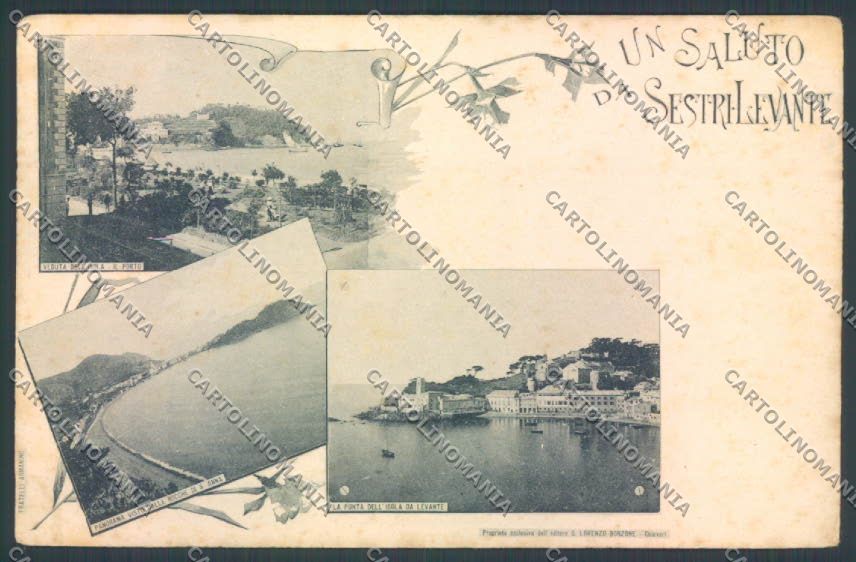 Genova Sestri Levante Saluti da PIEGHE cartolina ZT4515 – fronte