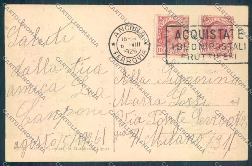 Genova Santa Margherita PIEGA cartolina ZT4542 – retro