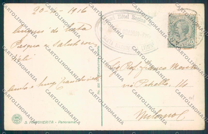 Genova Santa Margherita cartolina ZT4546 – retro