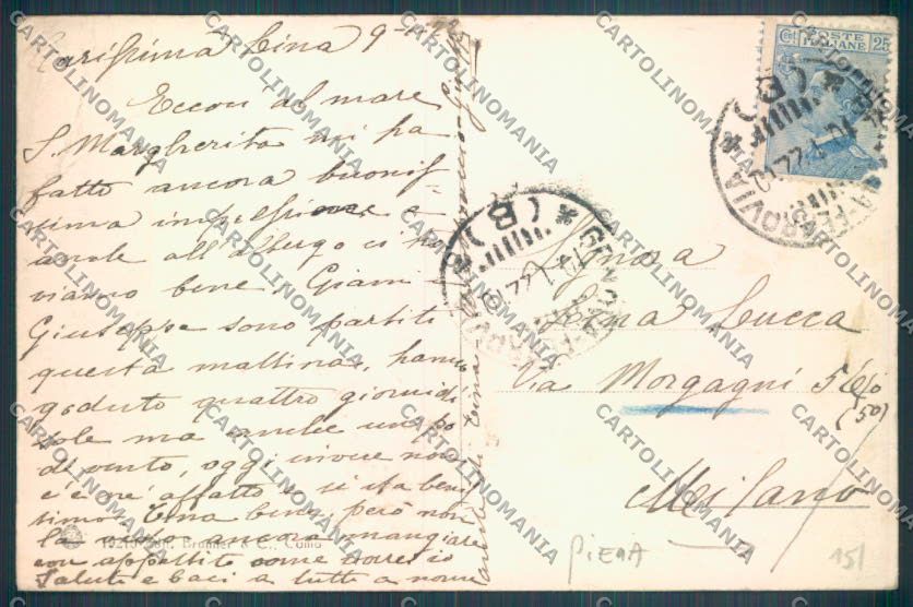 Genova Santa Margherita PIEGHE cartolina ZT4685 – retro