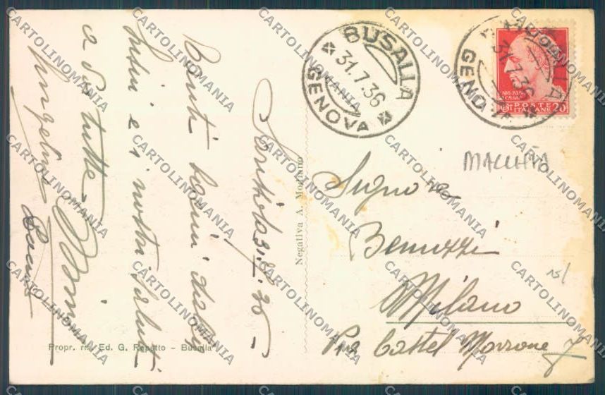 Genova Sarissola MACCHIA cartolina ZT4822 – retro