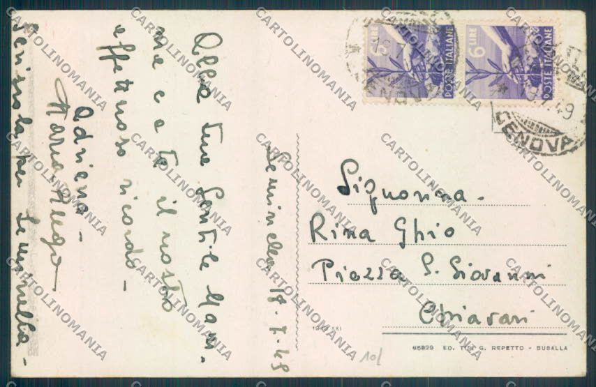 Genova Sarissola cartolina ZT4826 – retro