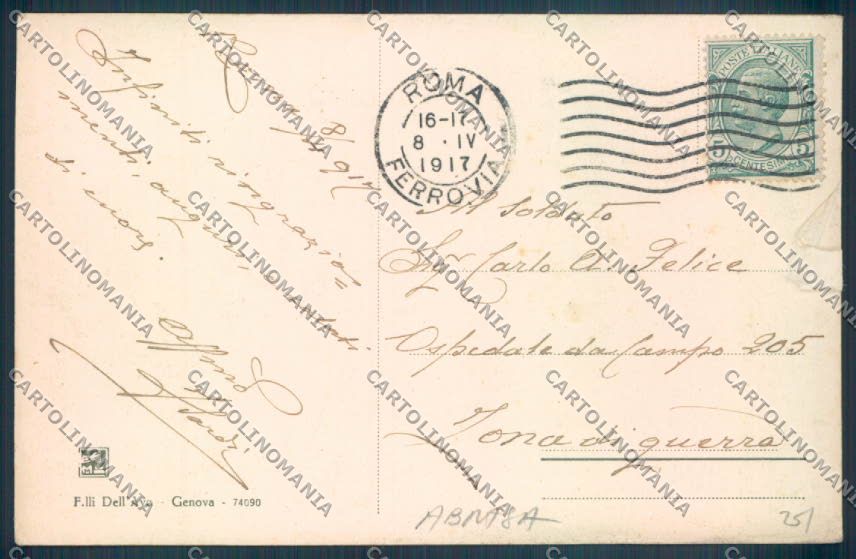 Genova Santuario Guardia Polcevera ABRASA cartolina ZT4917 – retro