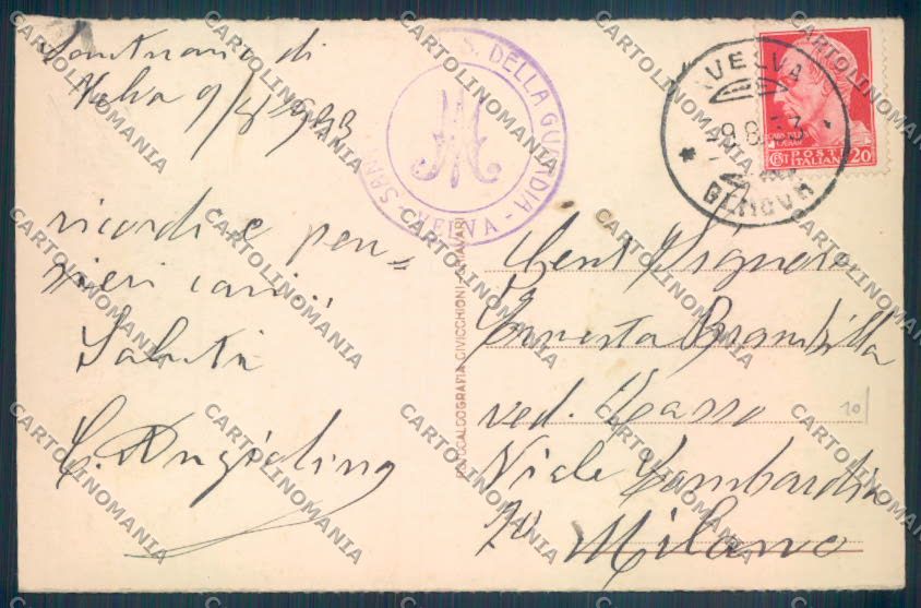 Genova Santuario Guardia Polcevera cartolina ZT4920 – retro
