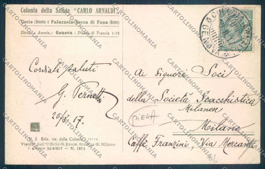Genova Uscio PIEGA cartolina ZT5039 – retro