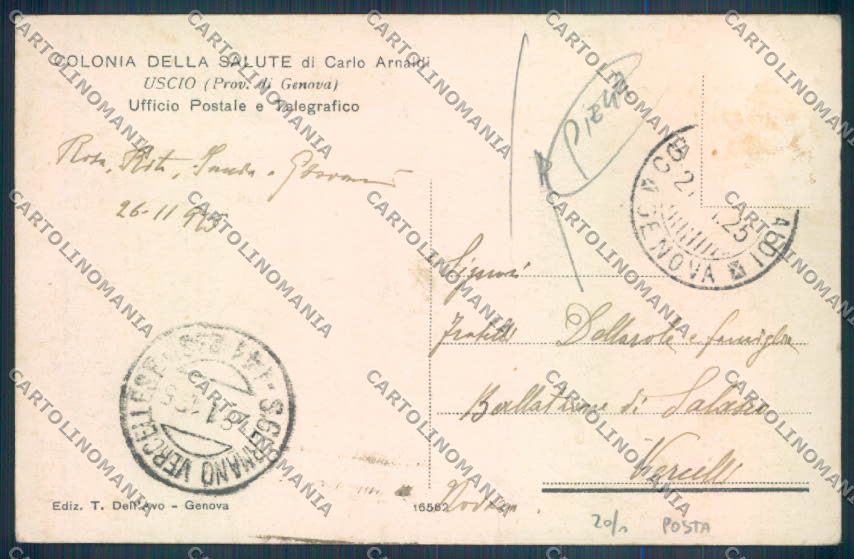 Genova Uscio PIEGA cartolina ZT5047 – retro