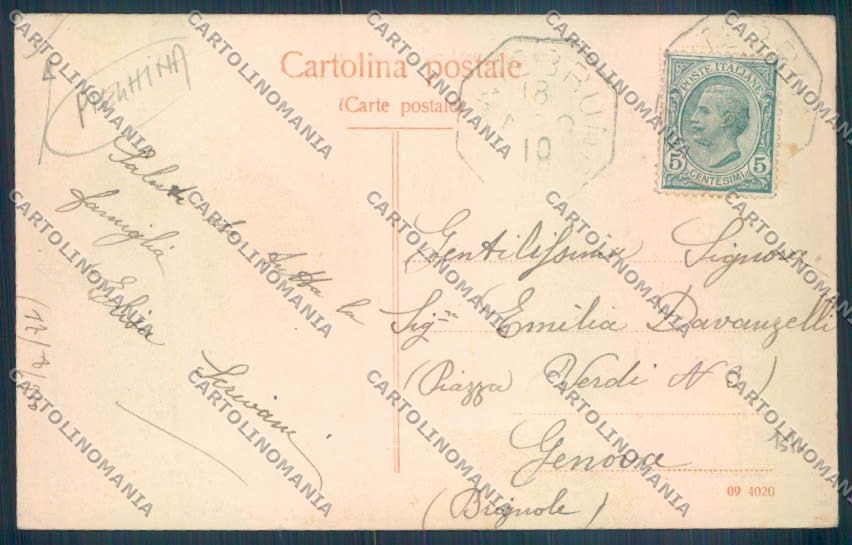 Genova Montebruno PIEGHINA cartolina ZT5100 – retro