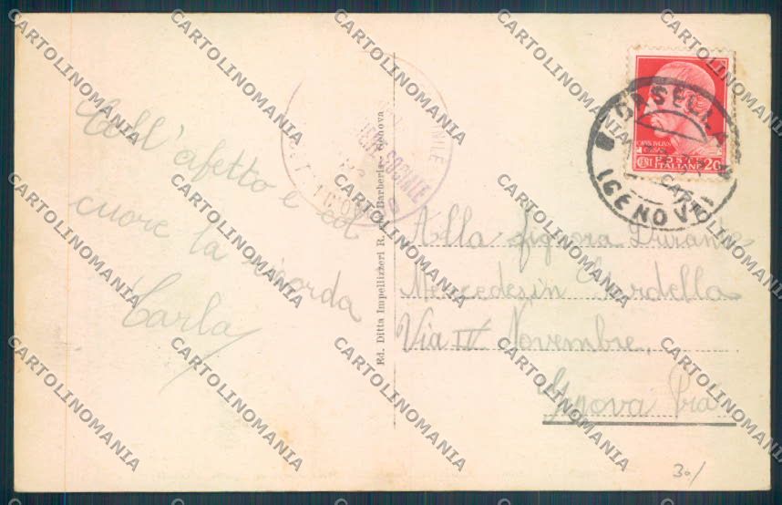Genova Crocetta d'Orero cartolina ZT5141 – retro