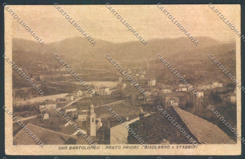 Genova San Bartolomeo Prato Priore Bisolagno Stabbio cartolina ZT5182 – fronte