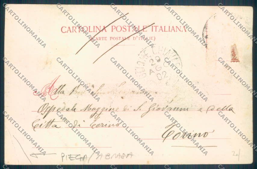 Genova Castiglione Chiavarese PIEGA ABRASA cartolina ZT5201 – retro