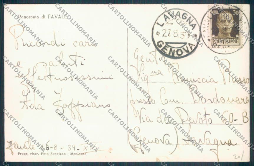 Genova Favale Foto cartolina ZT5228 – retro