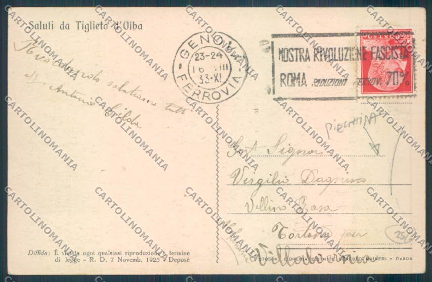 Genova Tiglieto d'Olba PIEGHINA cartolina ZT5230 – retro