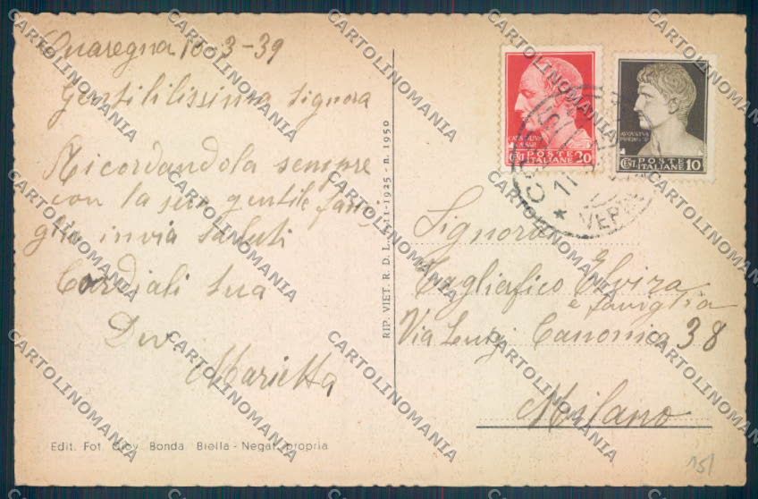 Biella Città cartolina ZT5267 – retro