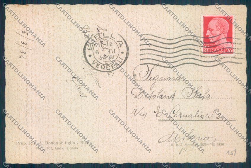 Biella Città cartolina ZT5285 – retro