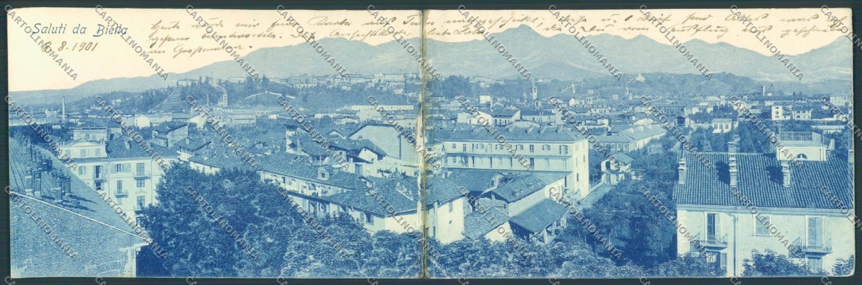 Biella Città TRIPLA INCOMPLETA RIPARATA cartolina ZT5330 – fronte