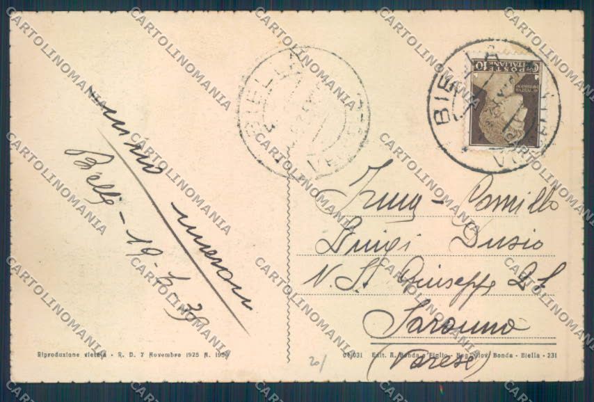Biella Città cartolina ZT5332 – retro