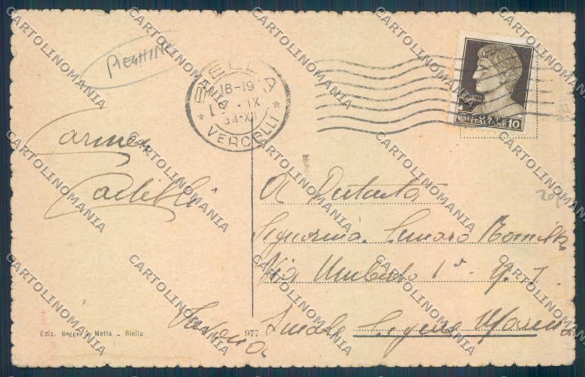Biella Città PIEGHINE cartolina ZT5355 – retro