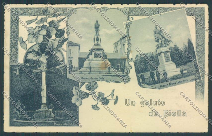 Biella Città Garibaldi Saluti da PIEGHE cartolina ZT5367 – fronte