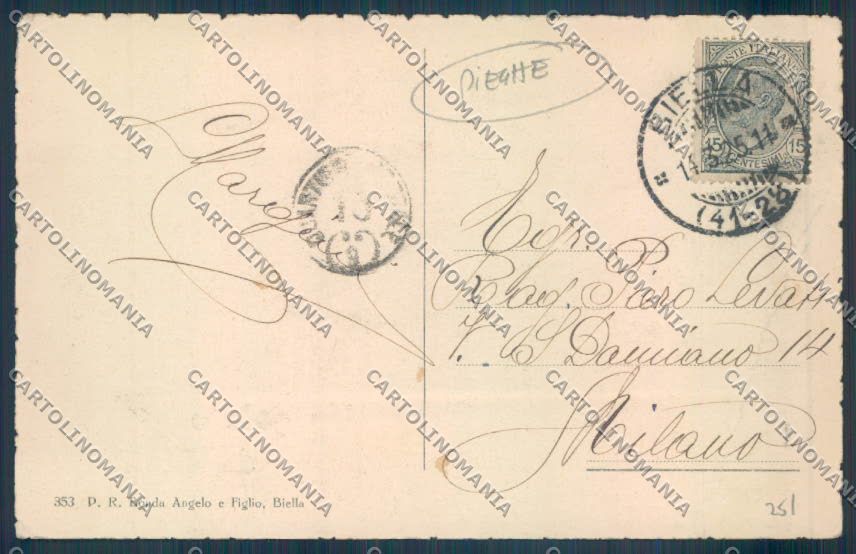 Biella Città Garibaldi Saluti da PIEGHE cartolina ZT5367 – retro