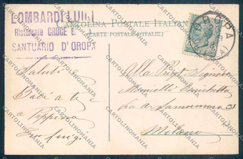 Biella Oropa Nevicata cartolina ZT5390 – retro