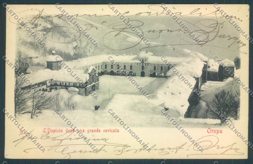 Biella Oropa Nevicata cartolina ZT5391 – fronte