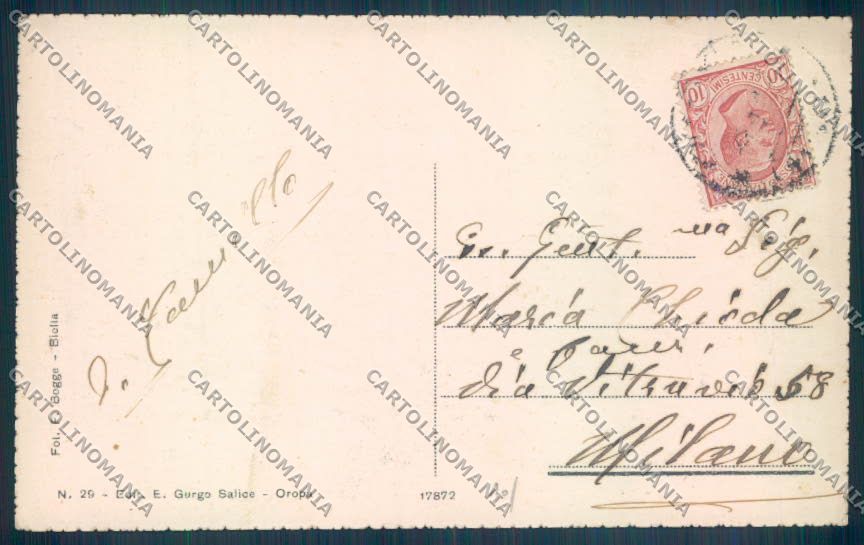Biella Oropa Nevicata cartolina ZT5395 – retro