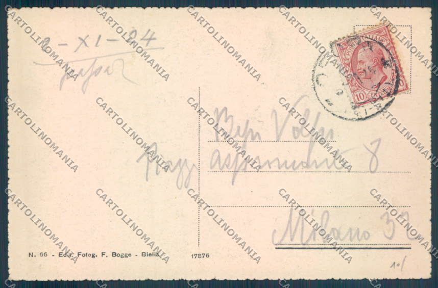 Biella Oropa Nevicata cartolina ZT5406 – retro