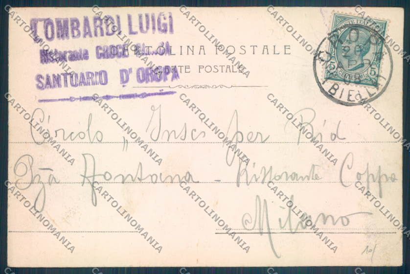Biella Oropa cartolina ZT5417 – retro