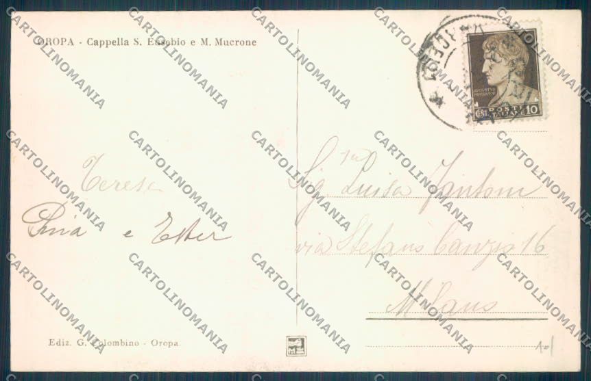 Biella Oropa cartolina ZT5436 – retro