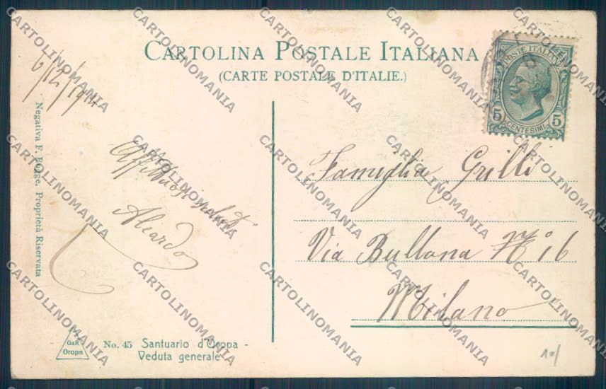 Biella Oropa cartolina ZT5452 – retro