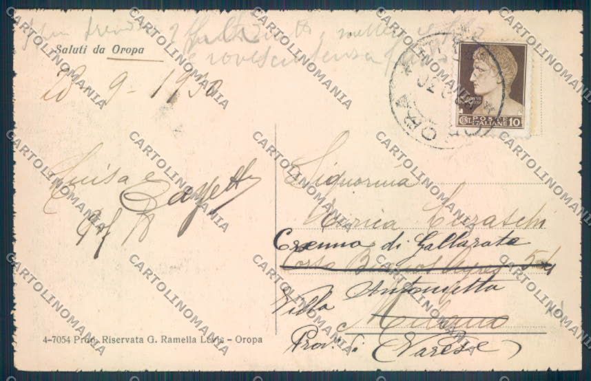 Biella Oropa cartolina ZT5458 – retro