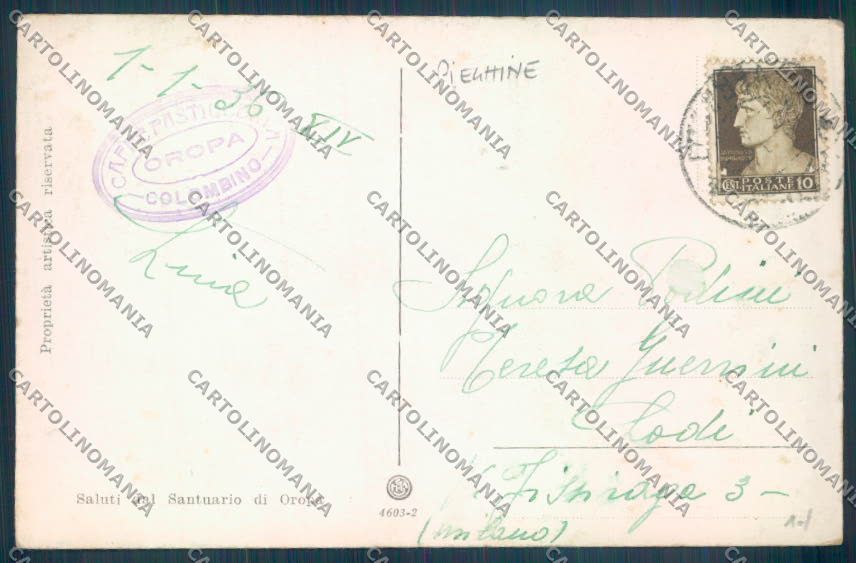 Biella Oropa cartolina ZT5468 – retro
