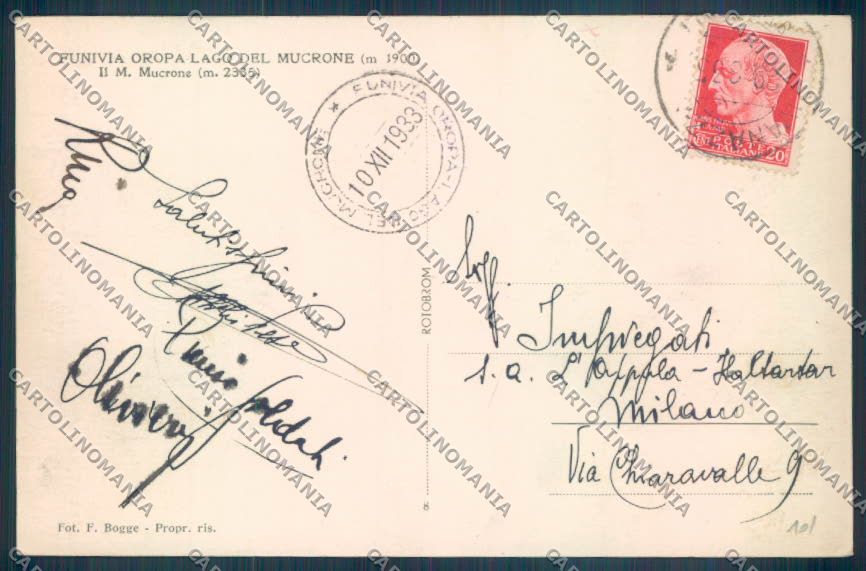 Biella Oropa Stazione Funivia Foto cartolina ZT5476 – retro