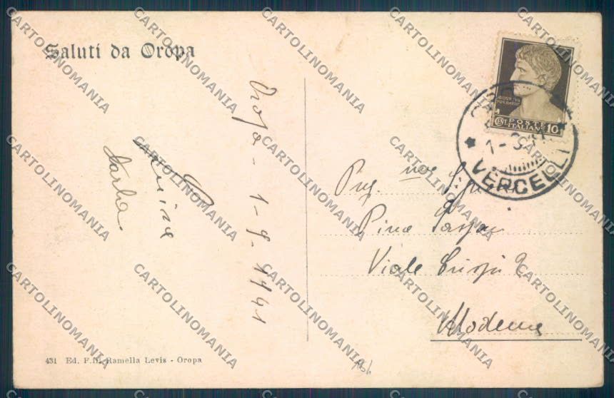 Biella Oropa Rifugio cartolina ZT5487 – retro