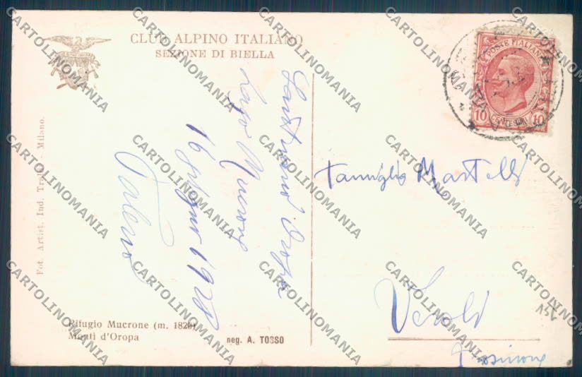Biella Oropa Rifugio Mucrone Foto cartolina ZT5490 – retro