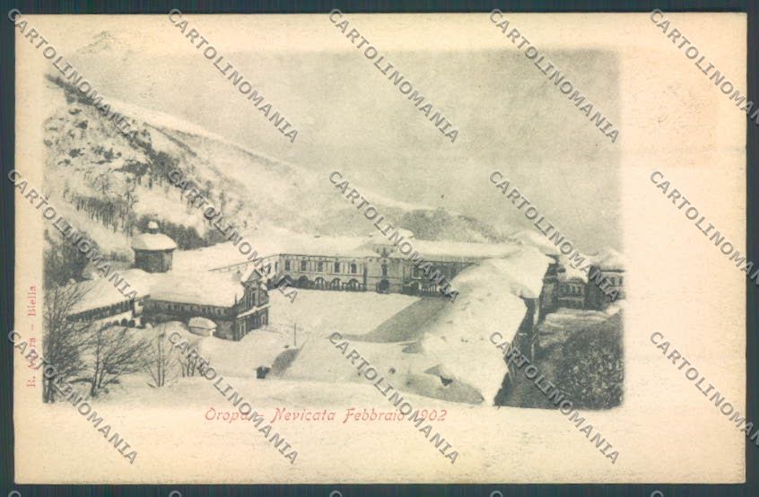 Biella Oropa Nevicata cartolina ZT5510 – fronte