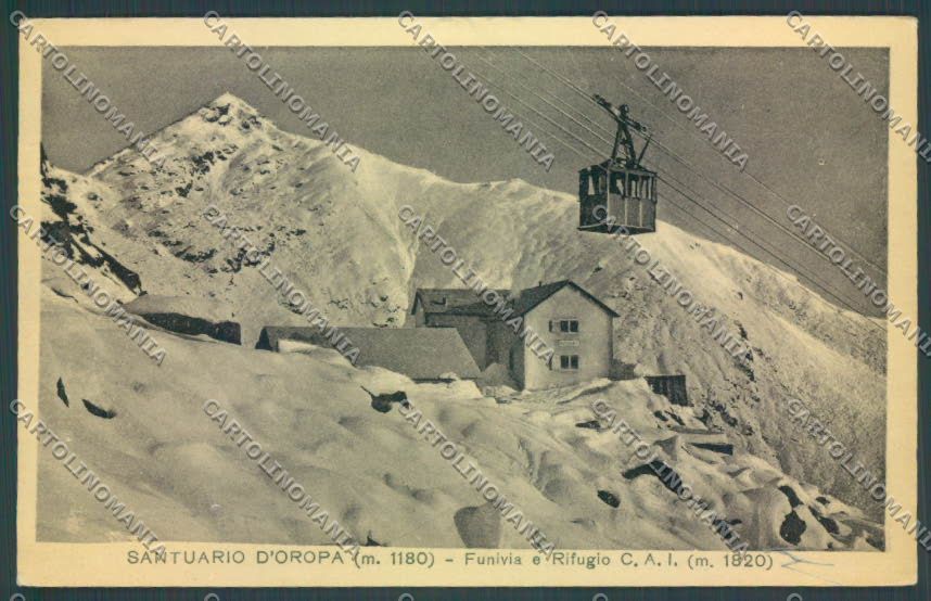 Biella Oropa Rifugio Funivia Nevicata cartolina ZT5515 – fronte
