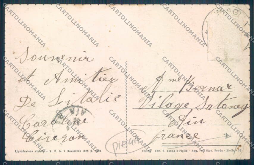 Biella Oropa PIEGA cartolina ZT5527 – retro