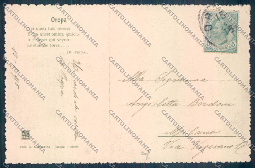 Biella Oropa cartolina ZT5530 – retro