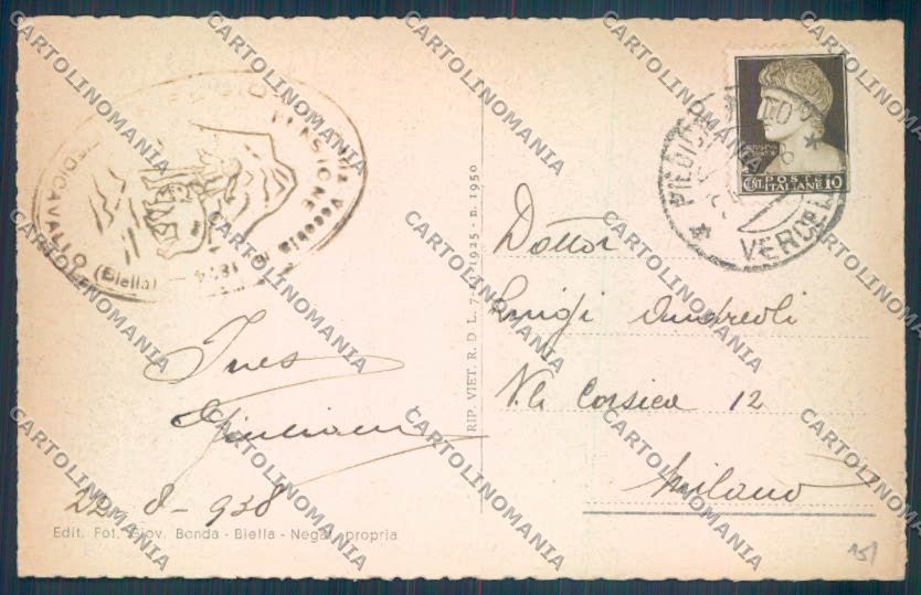 Biella Piedicavallo cartolina ZT5571 – retro