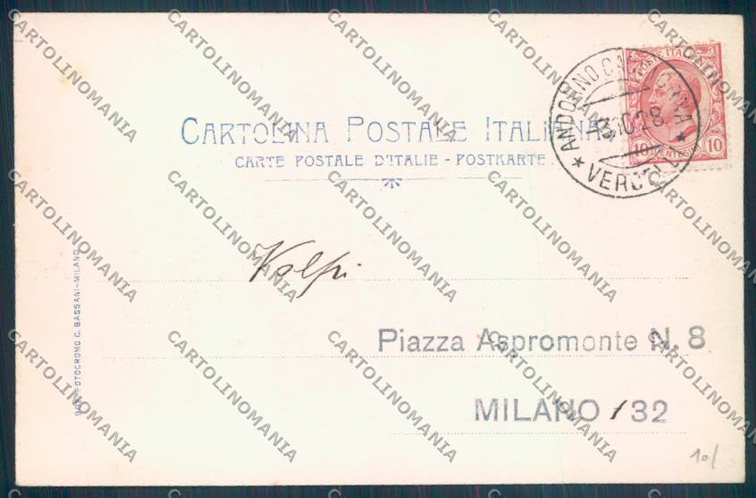 Biella Andorno Micca Tavigliano Sagliano cartolina ZT5600 – retro