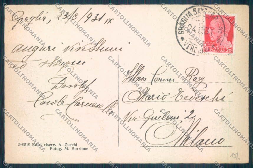Biella Graglia Campiglie cartolina ZT5697 – retro