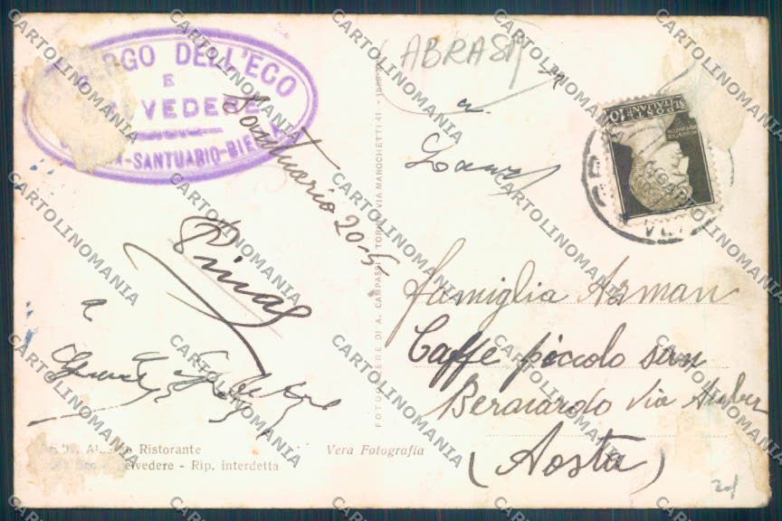 Biella Graglia ABRASA PIEGA Foto cartolina ZT5703 – retro