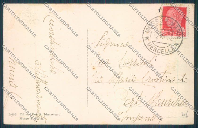 Biella Mosso Santa Maria Nevicata cartolina ZT5719 – retro