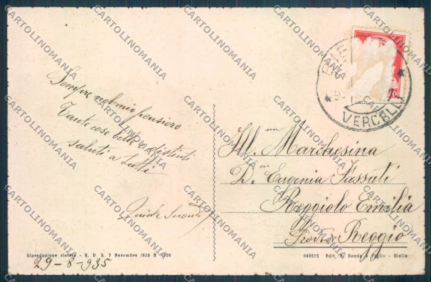 Biella Sagliano Micca cartolina ZT5749 – retro