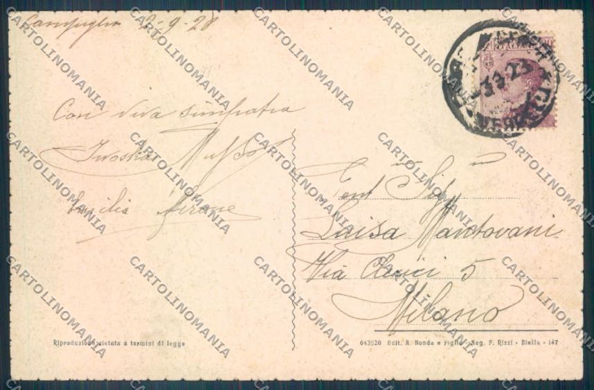 Biella Rosazza cartolina ZT5778 – retro