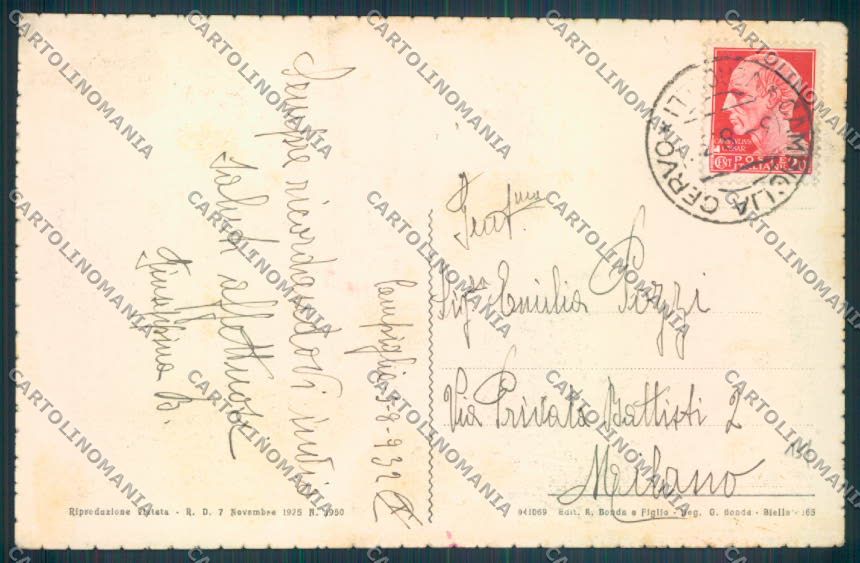 Biella Campiglia Cervo cartolina ZT5807 – retro