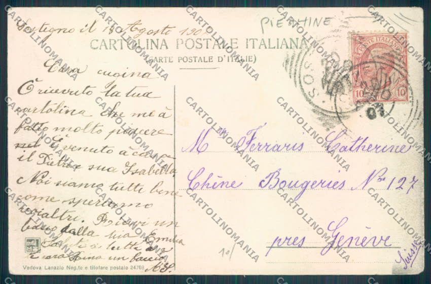 Biella Sostegno PIEGHINE cartolina ZT5843 – retro