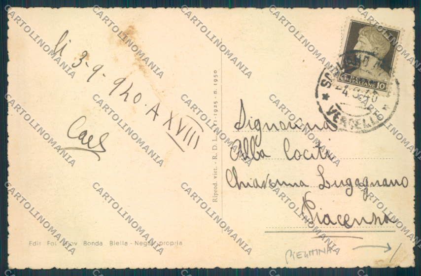 Biella Valle del Cervo PIEGHINA cartolina ZT5855 – retro